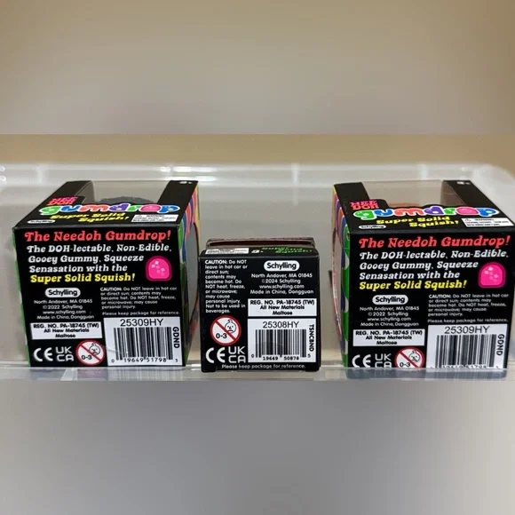 Nee Doh squishy toys: pink Mini Ice Cube and two Gum Drops - Picture 6 of 6